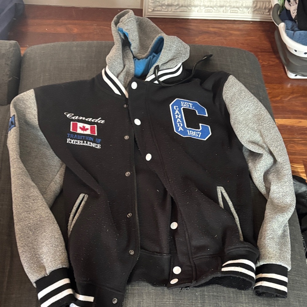 Canada Heritage Varsity Jacket - Black and Gray